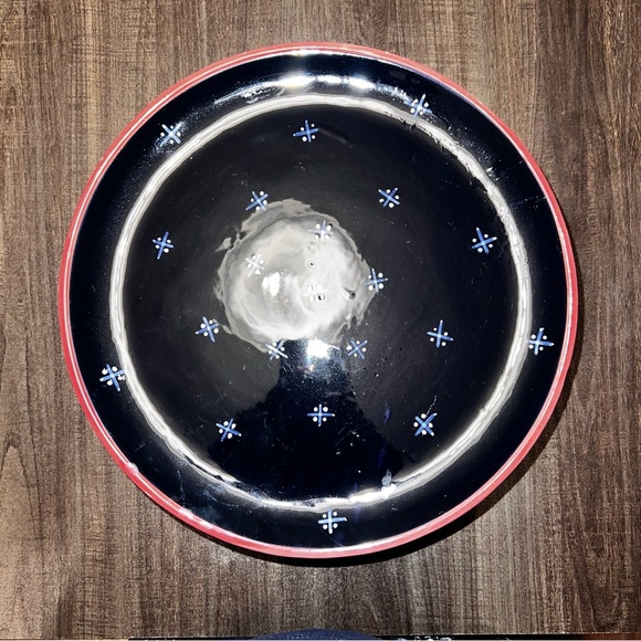 CHRISTMAS TWILIGHT CAKE STAND PEDESTAL Laurie Gates 2000 11" Cellar Footed EUC - Picture 1 of 7